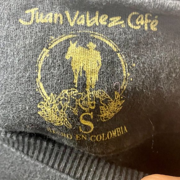 Juan Valdez S Black Sweatshirt Long Sleeve Coffee Columbia Juan and Horse in Dot - Picture 5 of 6